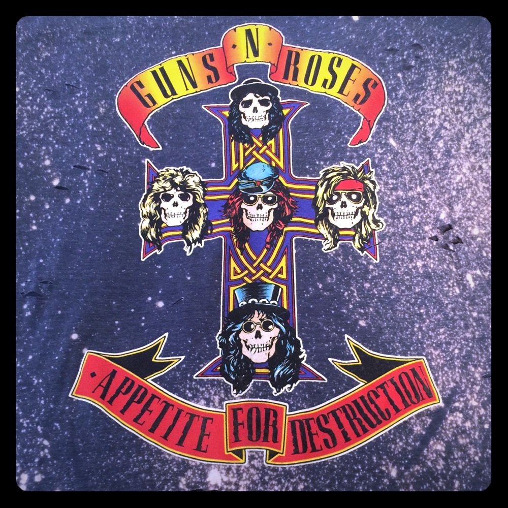 Distressed Guns N Roses Band Tee